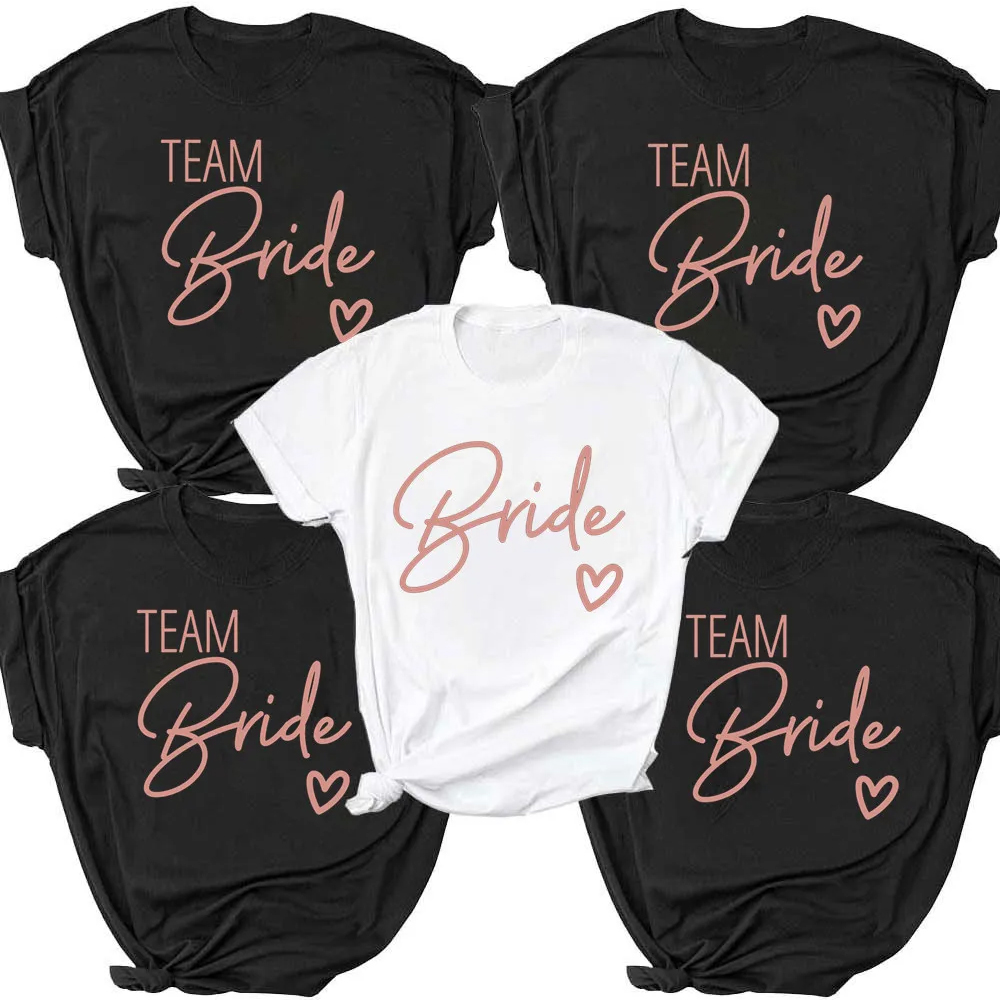 Baule fête enterrement de vie de jeune fille blanc gris fille mariage femme hauts T-shirts femmes équipe mariée mariée équipe T-shirts