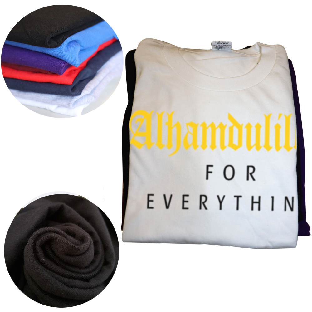 T-shirt manches courtes homme, humoristique, en coton, imprimé, musulman, Alhamdulillah
