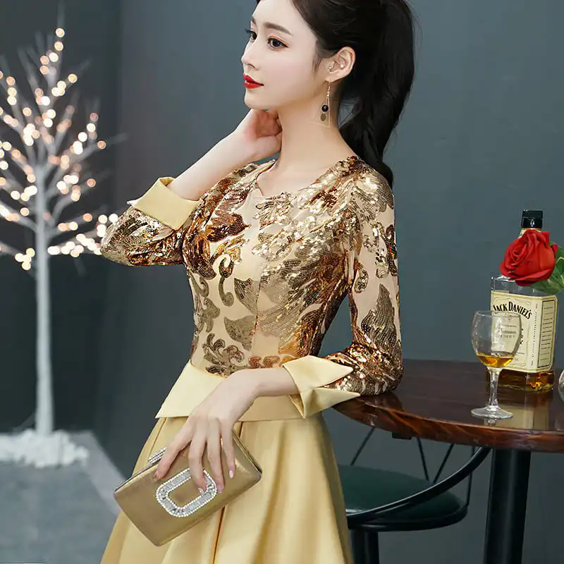 Robe de soirée femmes 2025 printemps nouveau tempérament élégant haut de gamme lumière luxe Banquet soirée hôte Performance Noble robe femme