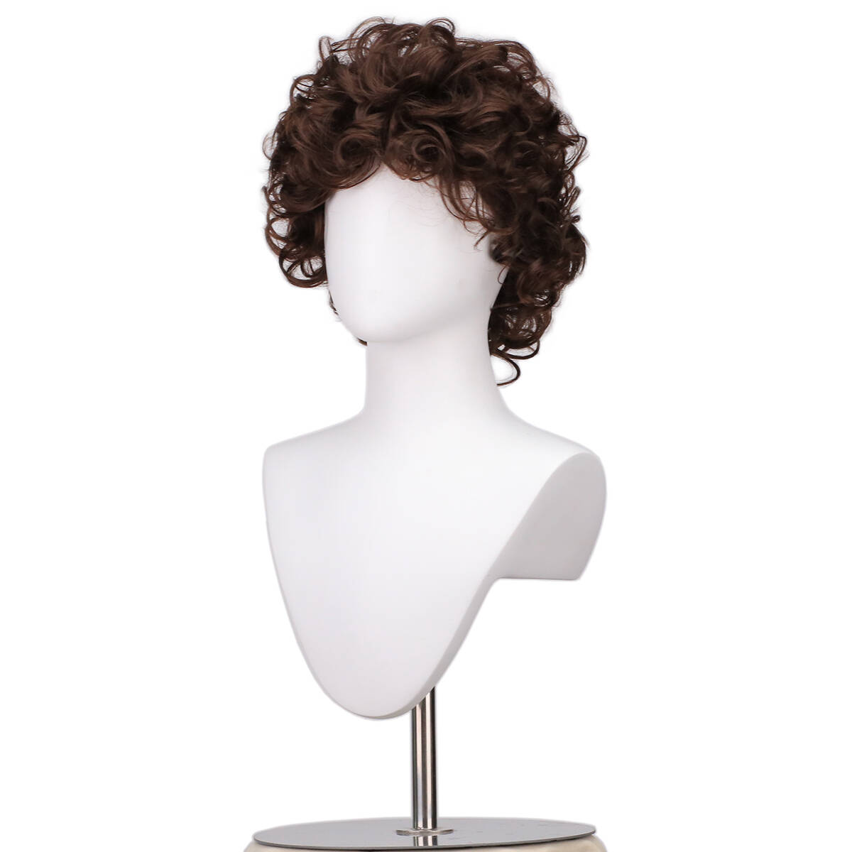 Perruque synthétique bouclée volumineuse marron foncé pour cosplay de personnage de série TV Dustin, idéale pour les conventions d'anime et les spectacles sur scène