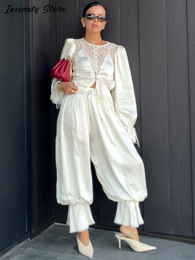 Ensemble pantalon et haut à revers fendu pour femme, veste unie à simple boutonnage et pantalon plissé patchwork, nouvelle collection 2026, tenue décontractée pour femme