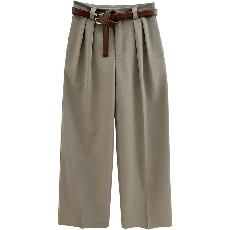 Pantalon droit taille haute pour femme, pantalon monochrome coréen, vêtements féminins assortis, mode printemps et automne, Arajuku