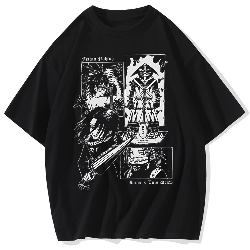 Feitan hommes T-Shirt Anime T-Shirt décontracté chemise à manches courtes col rond T-Shirt coton été Streetwear Anime vêtements
