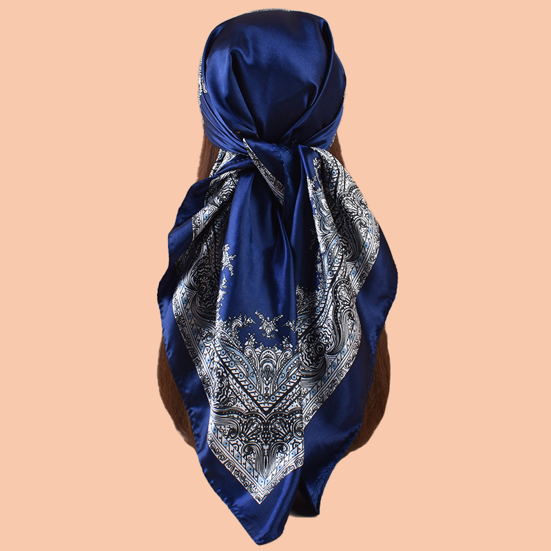 Foulard carré en Satin pour femmes, accessoire de plage d'été, à la mode, 90x90 pouces, multi-usage, serviette pour cheveux polyvalente, 1 pièce