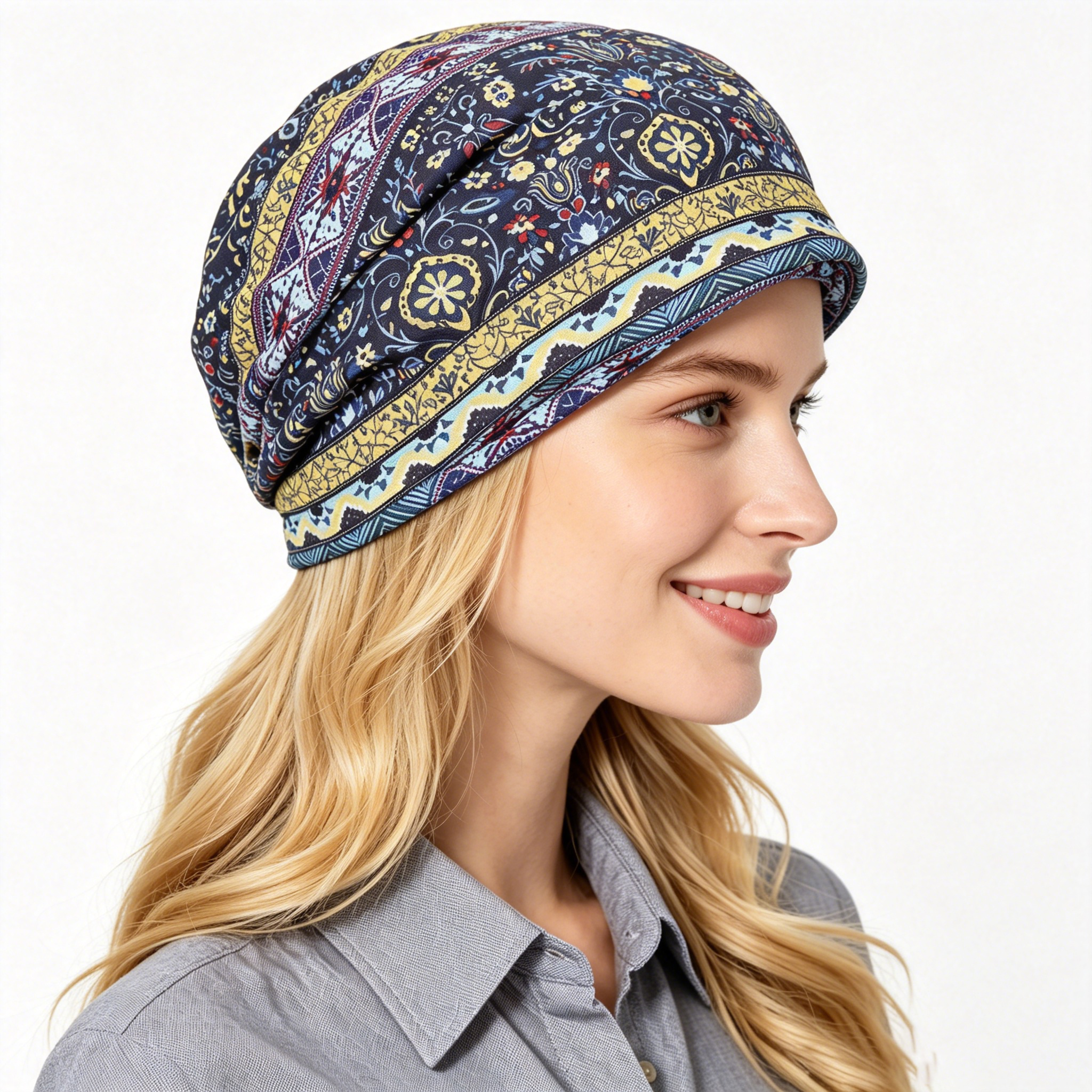Chapeau à motifs de style ethnique, bonnet, casquette de crâne, couvre-chef