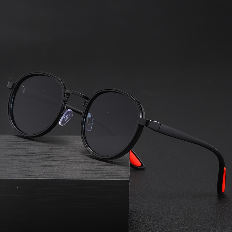 1 paire de lunettes rondes simples et tendance, accessoire photo unisexe, plusieurs couleurs disponibles
