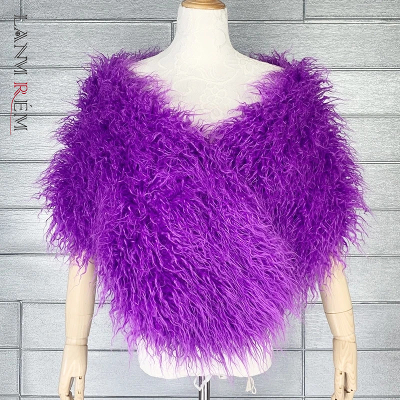 LANMREM fausse fourrure châle pour les femmes automne hiver Niche Chic Imitation fourrure demoiselle d'honneur cape 2025 accessoires de mode 2DB4551