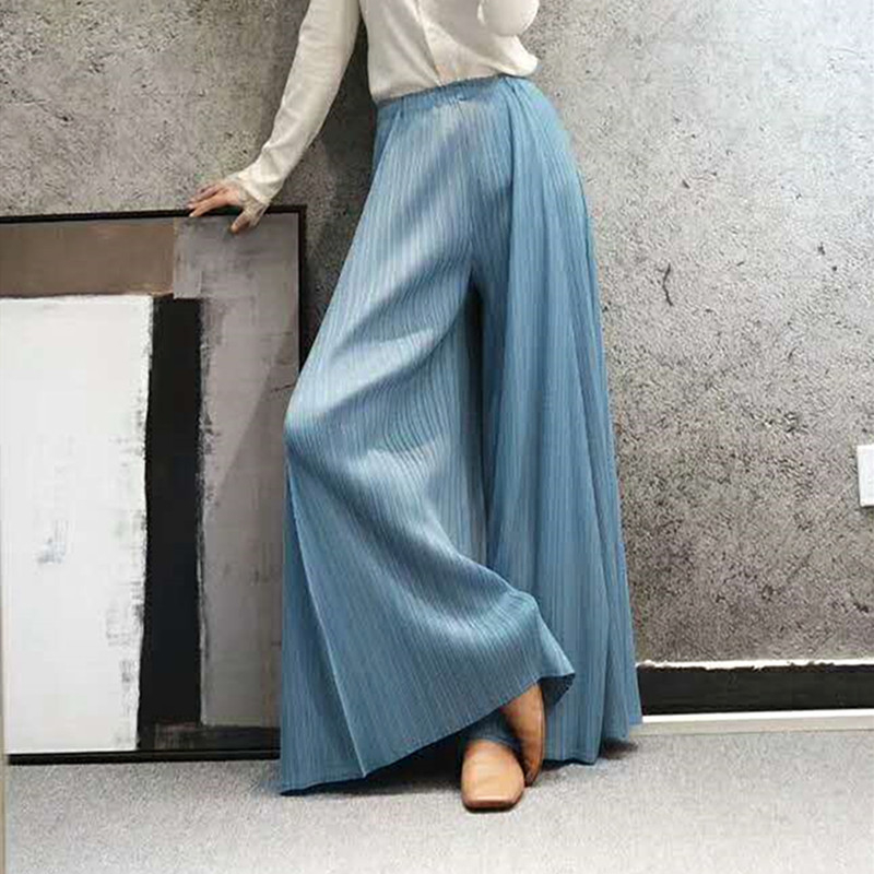 ATA YAKE-Pantalon plissé à jambes larges pour femme, mode coréenne printemps été automne, sarouel drapé, droit décontracté fjake