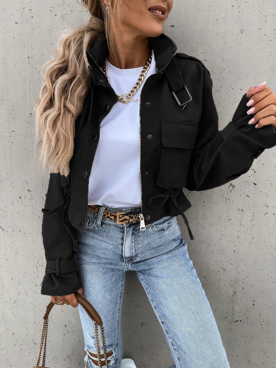 Veste d'hiver pour femme 2026, style streetwear, haut à manches longues, blouson bomber, produits tendance, manteaux, manteau court style utilitaire pour femme