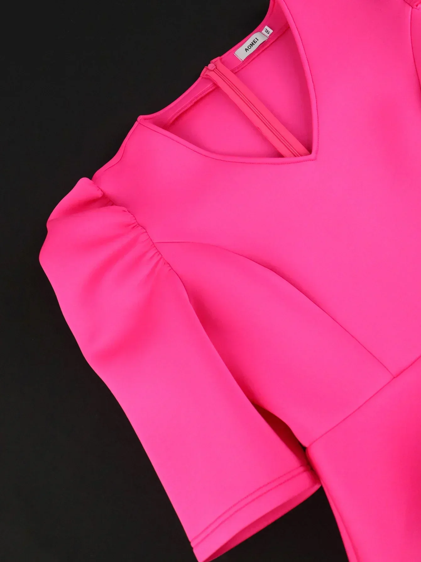 Robe d'église élégante pour femmes, à volants, péplum, taille, couverture du ventre, grande taille, col en V, gaine, occasions formelles, événement de Cocktail, invité de mariage