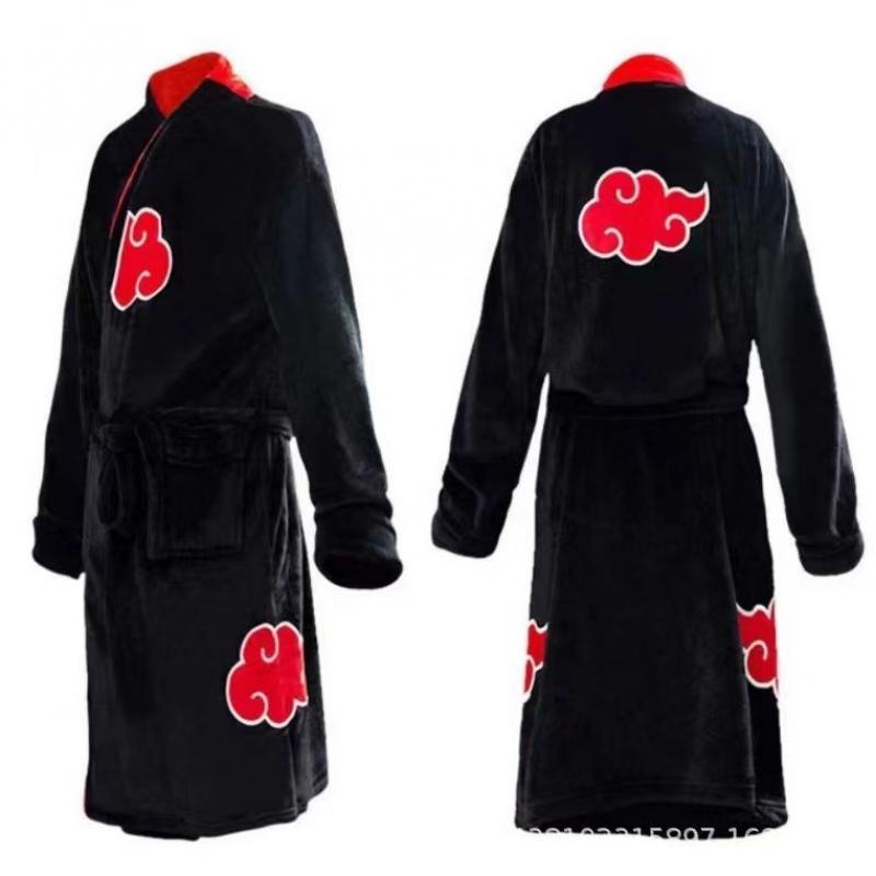 Peignoir épais en flanelle Anime Uchiha Itachi Génération 4 Fire Shadows Robe Uzumaki Akatsuki, Robe de Chambre Thermique Hiver, Pyjama
