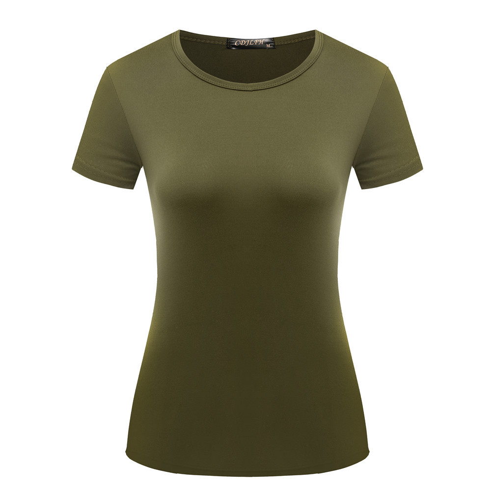 Femmes manches courtes T-shirt chemise à bascule col rond chemise noir blanc dessus de couleur unie Homewear T-shirt