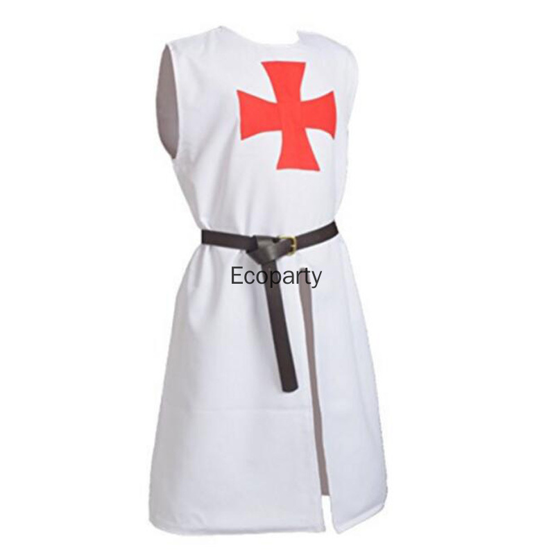 Costume croisé médiéval, Cape templier avec capuche, Robe Renaissance pour hommes, tenue d'halloween pour adultes et adolescents