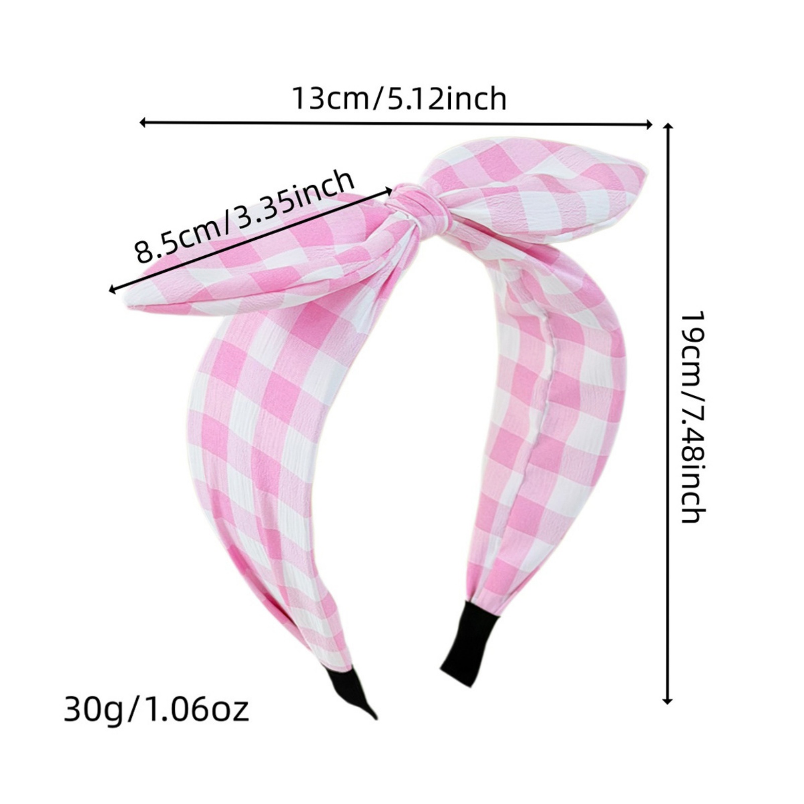 1 bandeau à nœud en tissu à carreaux pour femmes, accessoires pour cheveux printemps-été, pour un usage quotidien
