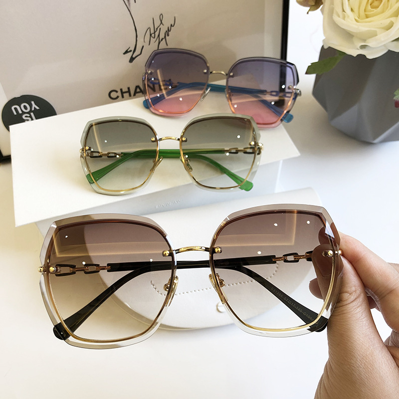 Lunettes De soleil carrées sans bords pour femmes, lunettes De soleil De styliste De marque, nuances Vintage, roses, Gafas De Sol