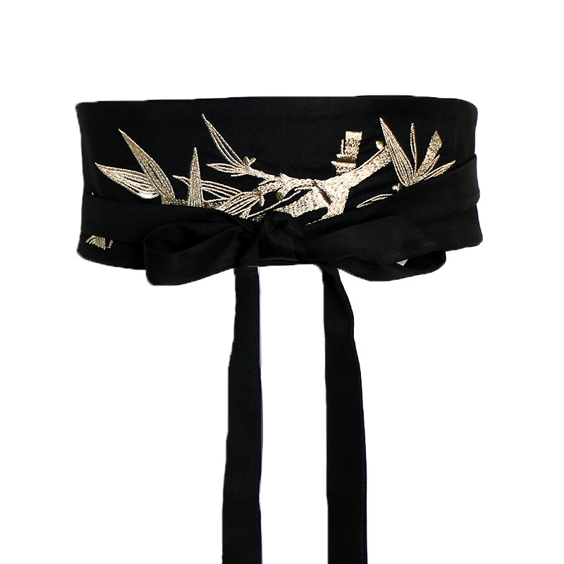 Ceinture brodée rétro, Kimono japonais Yukata, ceinture de taille auto-cravate, ceinture enveloppante, robe Hanfu traditionnelle chinoise, Corset décoratif