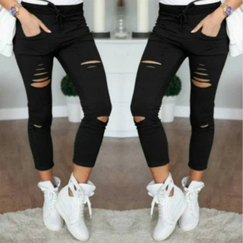 Jean déchiré pour femmes femmes grande taille pantalon déchiré pantalon crayon extensible Leggings femmes jean femme jean