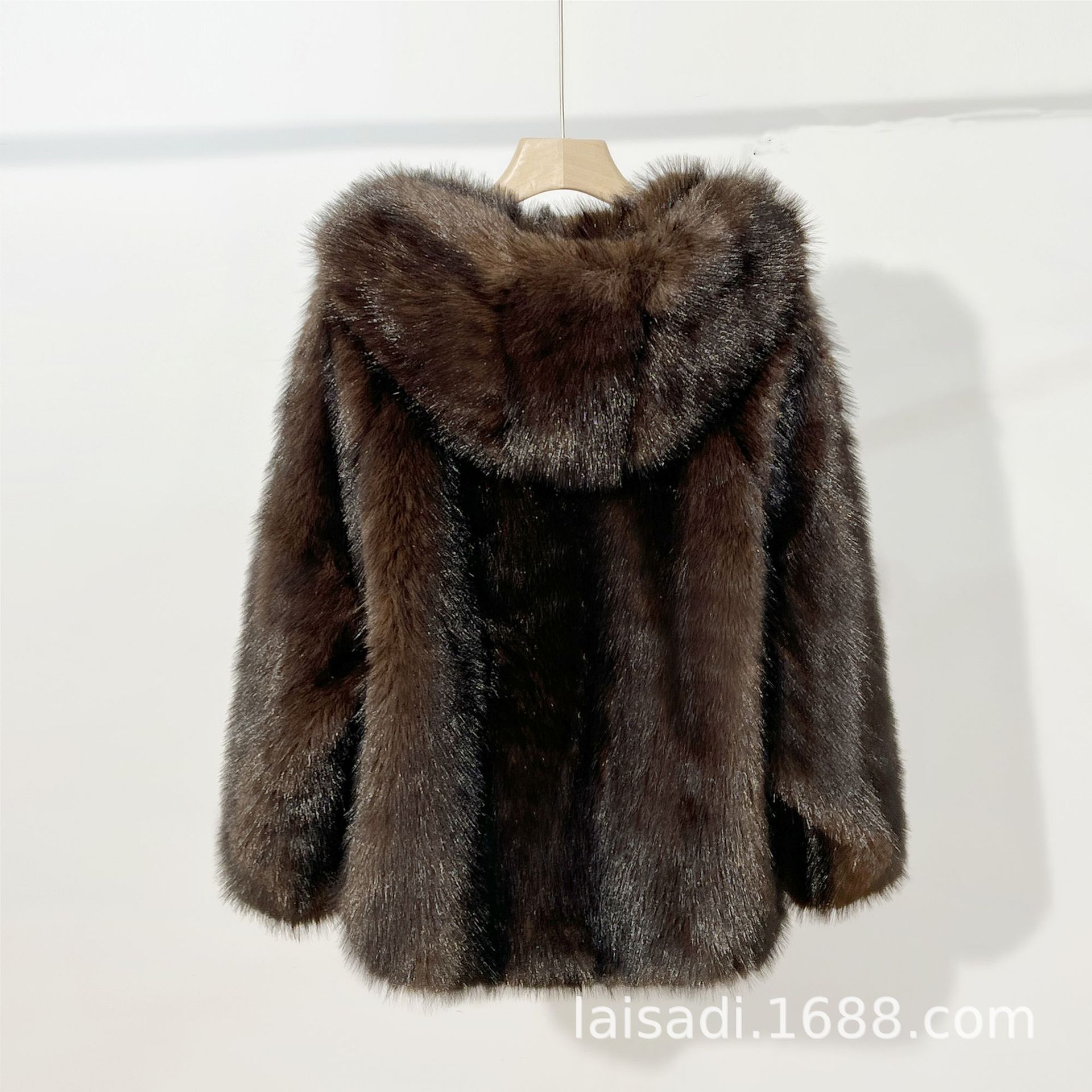 Manteau à capuche femmes veste d'hiver manteaux de fourrure rouge manches longues veste moelleuse mode vestes de fourrure artificielle vêtements de luxe chauds