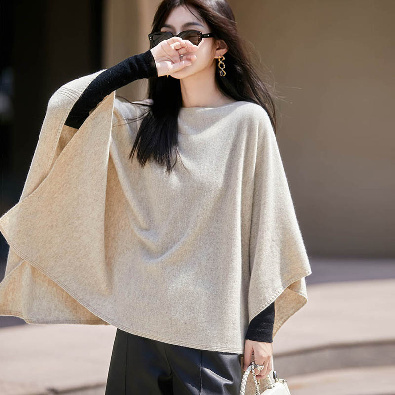 Nouvelle Collection Automne – Pull Châle 100% Laine Mérinos pour Femme – Doux, Uni, en Cachemire Tricoté – Écharpe Châle Populaire pour Femme – Hauts Élégants