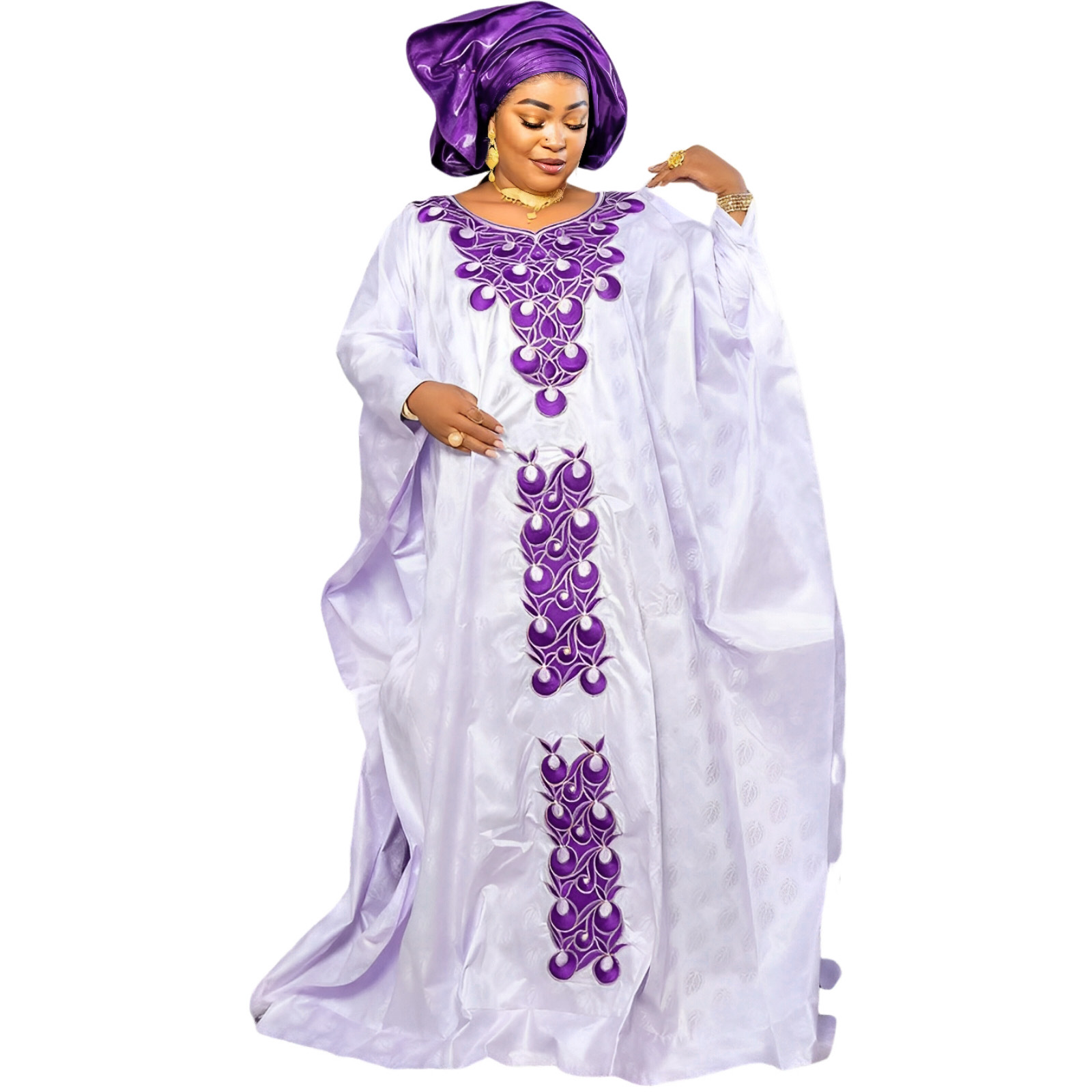 Tenue africaine pour femmes Abaya broderie grande taille robe d'église de fête élégante