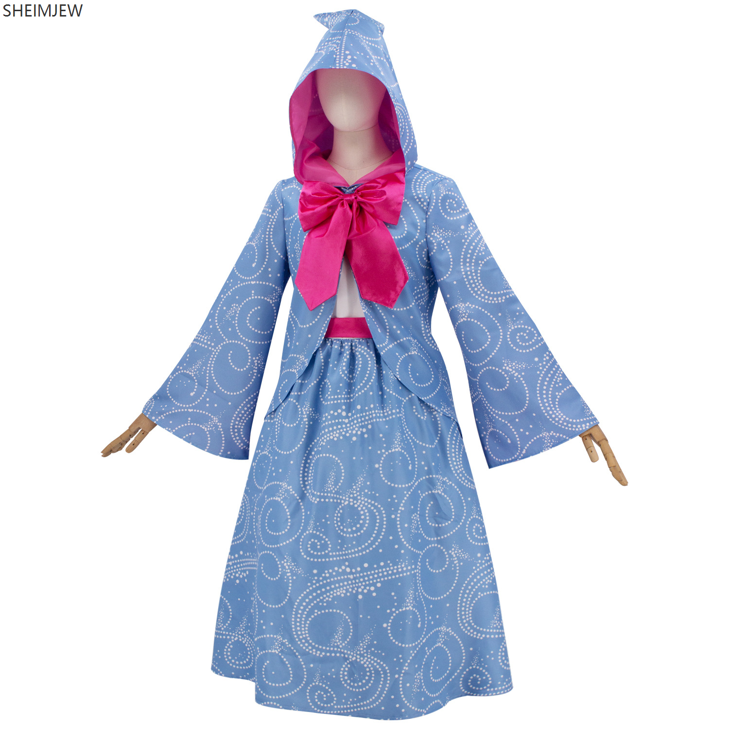 Vêtements pour femmes Qiyuan fée marraine Robe de luxe à capuche cape Robe Costume Halloween Cosplay carnaval fête modèle Costume