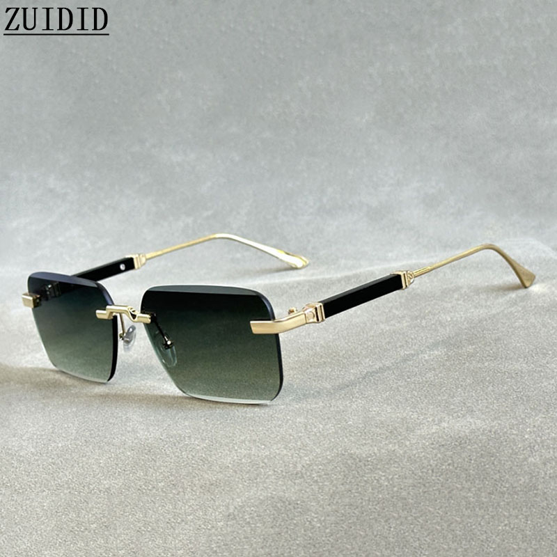 Lunettes De soleil design pour hommes Vintage lunettes De soleil sans monture femmes à la mode luxe carré lunettes De mode Vintage Gafas De Sol Hombre