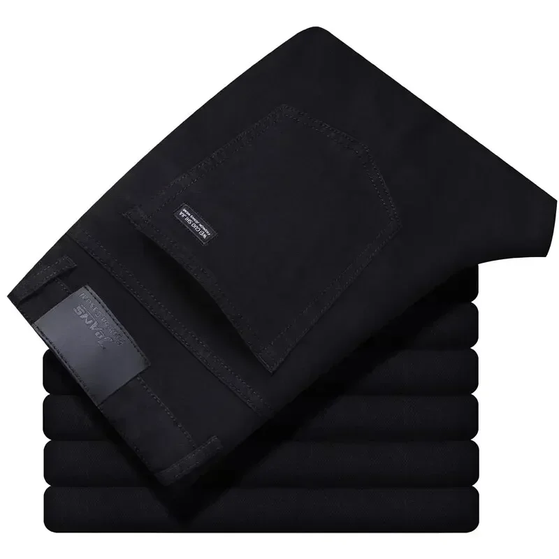 Jeans pour hommes de marque, décontractés, coupe droite, extensibles, classiques, bleus, pantalons en denim de travail, vêtements de marque pour hommes, taille 28-40