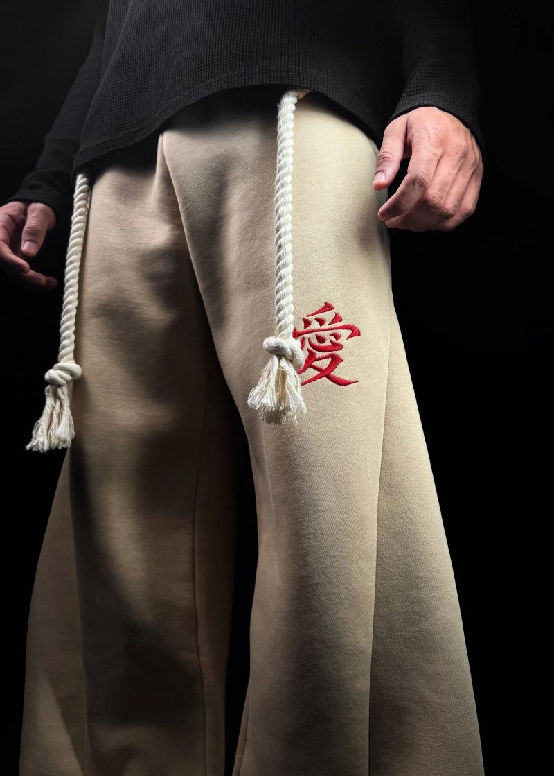 Pantalon de jogging décontracté pour homme, coupe ample et oversize, jambe large, style streetwear hip-hop Harajuku, brodé, avec cordon de serrage, longueur au sol