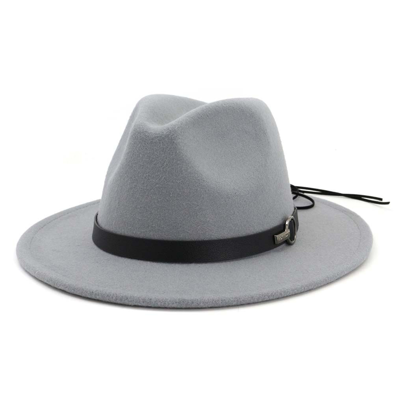 QBHAT-Chapeau en feutre de laine à large bord pour hommes et femmes, chapeau Fedora Jazz, chapeau de cow-boy Trilby de style ander, robe formelle de fête, grande taille, jaune, blanc