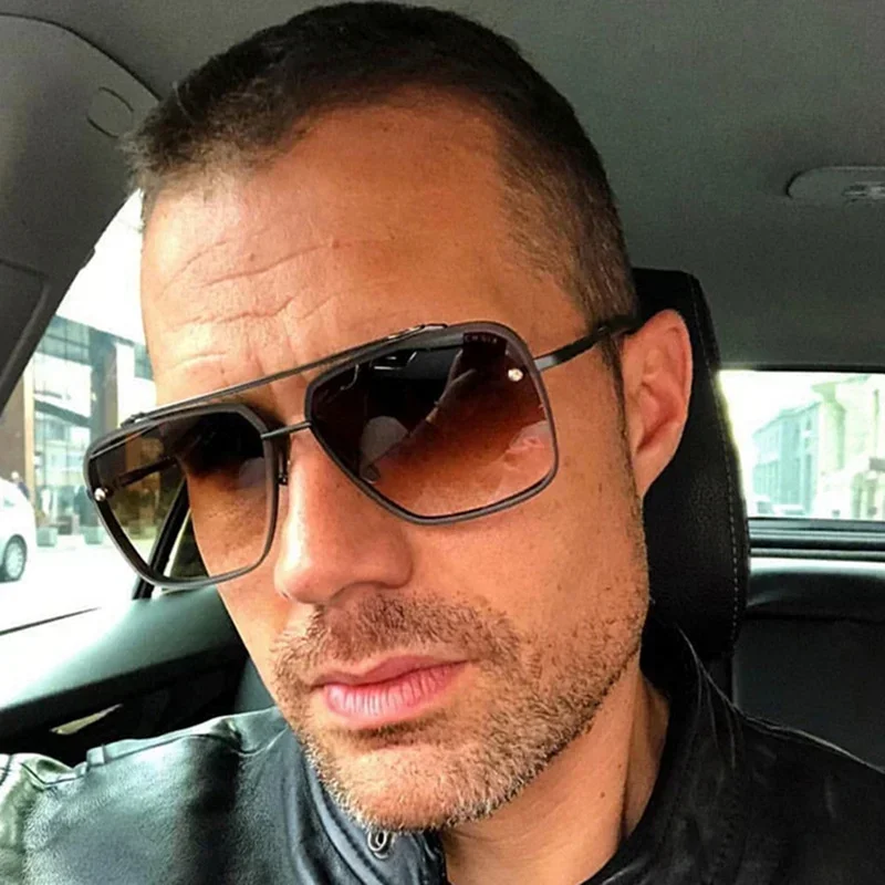 Nouvelles Lunettes de Soleil Homme 2025 – Style Classique de Luxe avec Verres Dégradés – Design Vintage de Marque