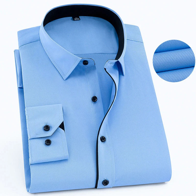 Grande taille 9XL 8XL 7XL hommes d'affaires décontracté à manches longues chemise classique rayé mâle robe sociale fête smoking chemises blanc bleu