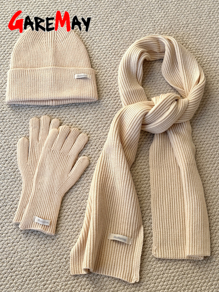 Ensemble bonnet écharpe et gants pour femme, gris, bordeaux, confortable, doux, décontracté, chaud, hiver, 3 pièces