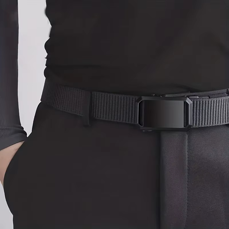 Nouvelle ceinture à boucle automatique 120 cm en toile tactique pour vêtements de travail, décontractée, extérieure, militaire, pour hommes 2026 NOUVEAU