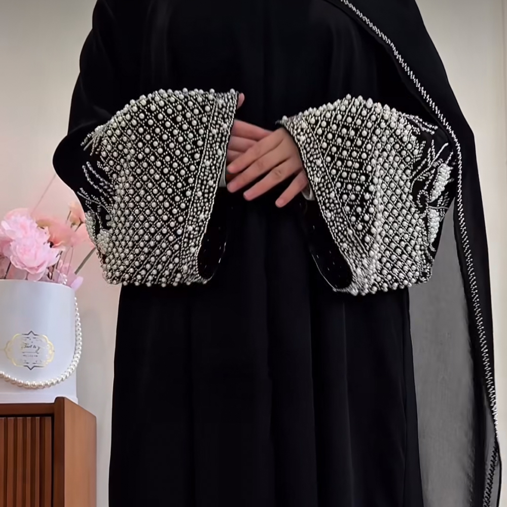 Abaya Eid pour femme, Robe Kaftan avec perles de diamant, Jalabiya de fête, Robe longue musulmane de Dubaï, Caftan du Maroc, Abayas Ramadan 2026