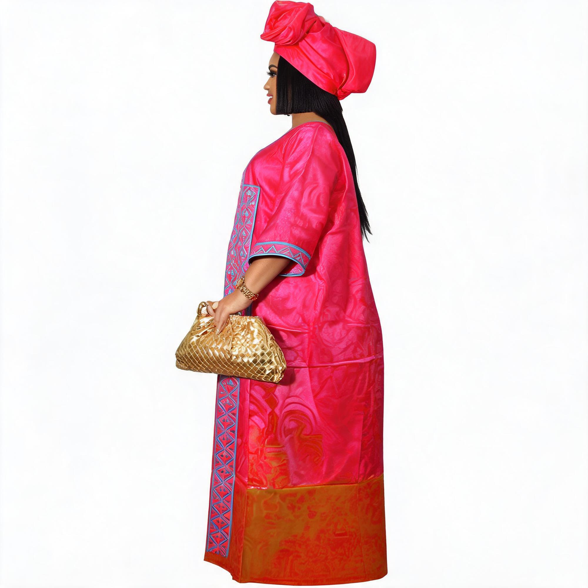 Robe africaine pour femmes, abaya brodée, grande taille, élégante, pour fêtes et cérémonies