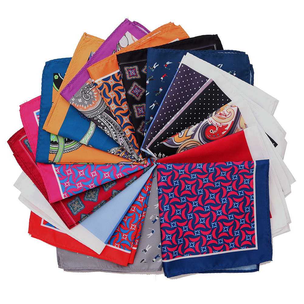 Tailleur Smith costume de luxe pour hommes carrés de poche 30x30 cm grande taille affaires imprimé Floral Paisley solide point Hankies serviette de poitrine