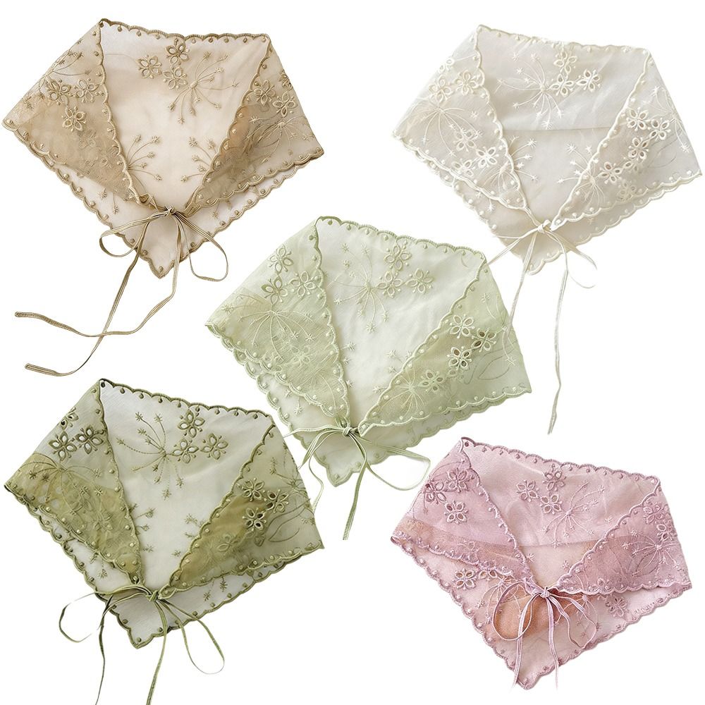Foulard de tête décontracté vintage en dentelle à fleurs, fin et mignon, style chic bohème, triangle, pour la photographie