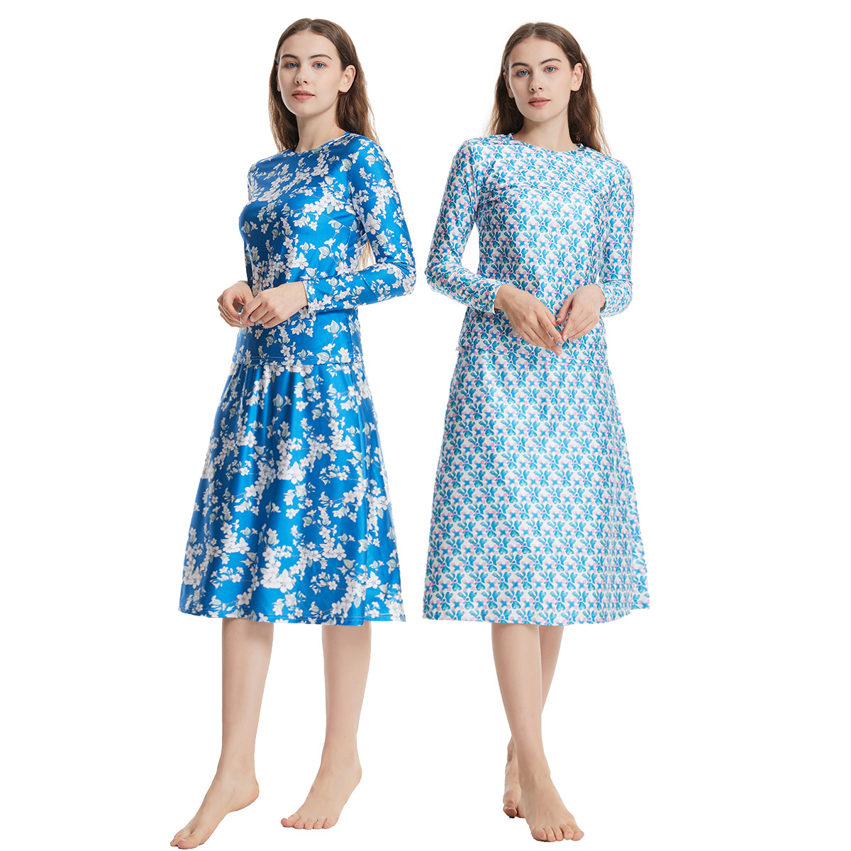 Burkinis islamique musulman pour femmes, maillots de bain élégants, hijab imprimé, chemisier, jupe, dubaï, turquie, tankini arabe, S-3XL, 3 pièces