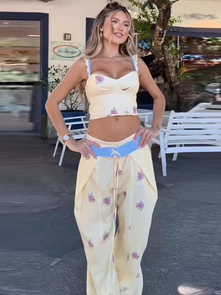 Ensemble pantalon et veste imprimés sexy pour femmes, haut élégant à manches longues avec lacets, pantalon large, tenue de vacances automne-hiver 2026, nouveauté.