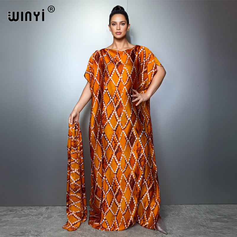 Robe traditionnelle africaine musulmane WINYI pour femme, abaya de luxe Dubaï, kaftan, robe de soirée élégante, robe longue maxi, vêtements de plage.