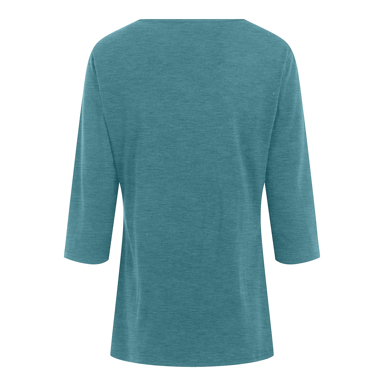 Printemps travail hauts 2025 femmes col en V 3/4 manches t-shirts couleur unie décontracté haut basique été coupe ample pull coton chemise