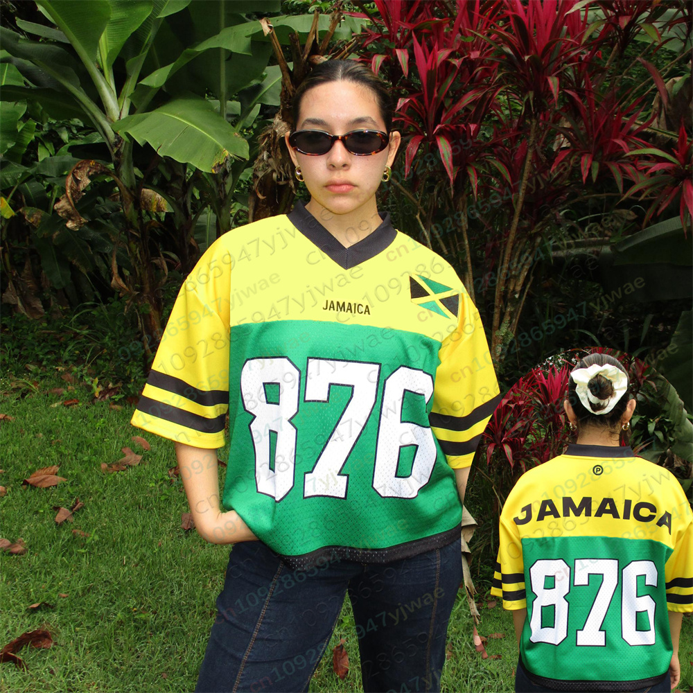 Maillot de la Jamaïque 2026, couleurs du drapeau, streetwear oversize, vêtements de sport décontractés, maillots à manches courtes, t-shirts d'été pour hommes et femmes