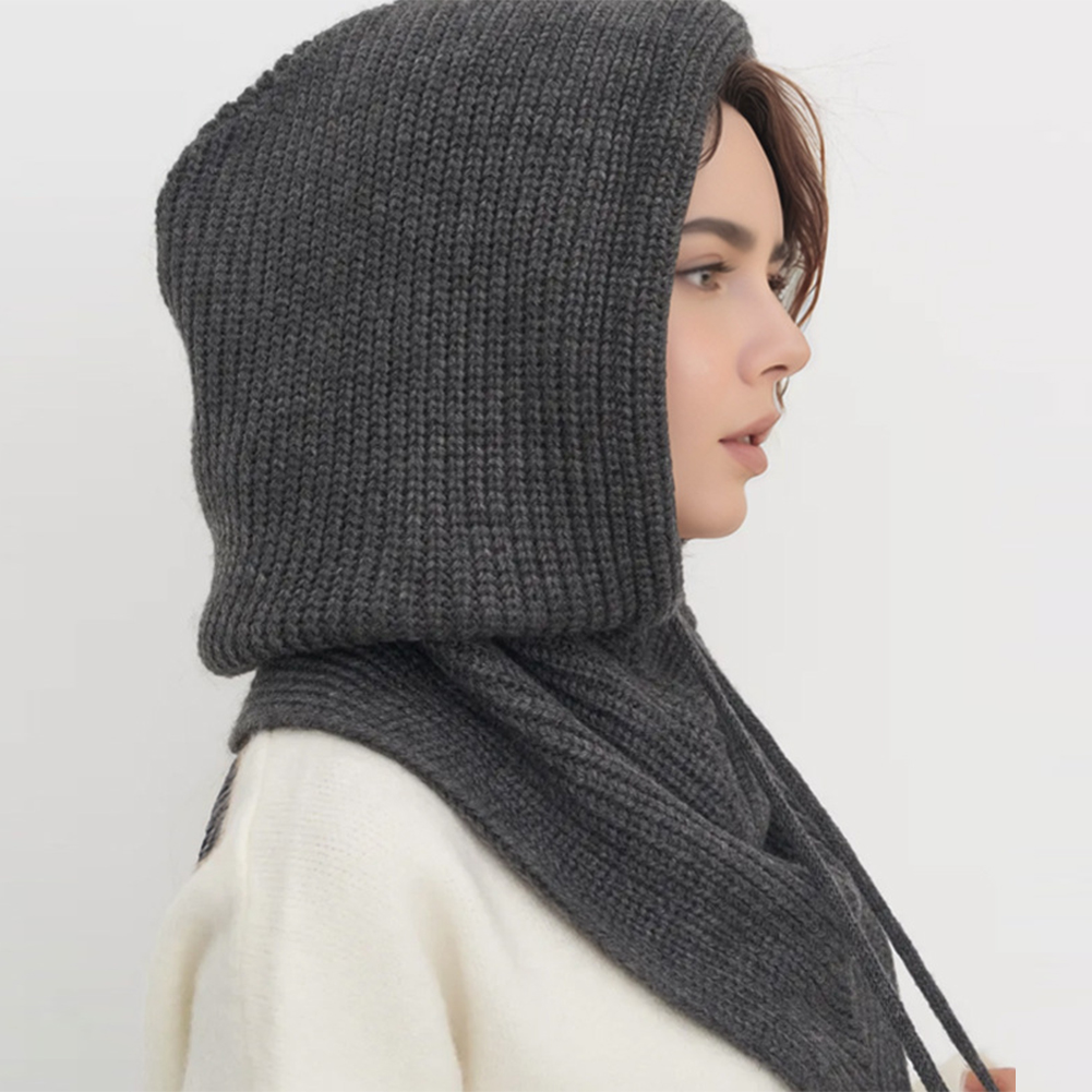 Chapeau-balaclava d'hiver pour femmes, écharpe chaude en tricot, bonnets à capuche, collier de cou en une seule pièce, bonnets pour filles