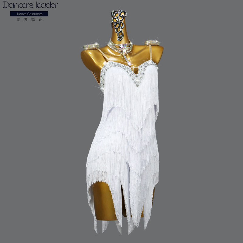 Robe de danse latine à franges irrégulières pour femmes, optique, costume de scène, jupe personnalisée professionnelle, Cha Cha Tango, adulte