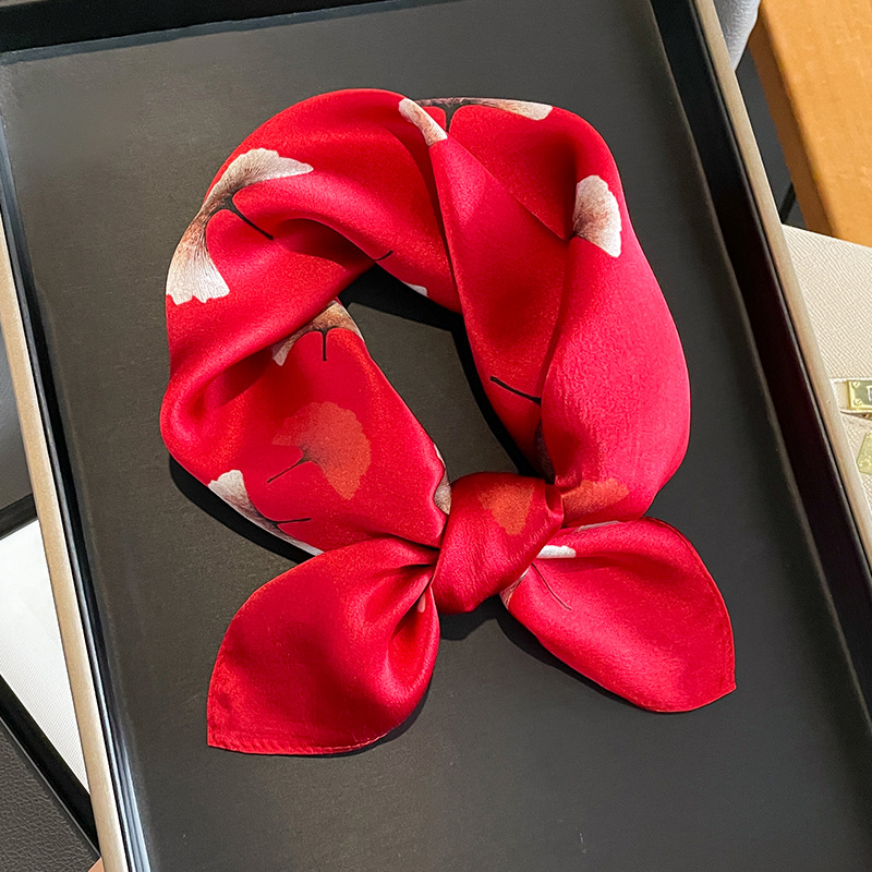 Foulard en soie véritable pour femmes, élégant, imprimé Floral, bandeau de cou, petits foulards carrés, cravate, nouvelle collection printemps 100%, 2023