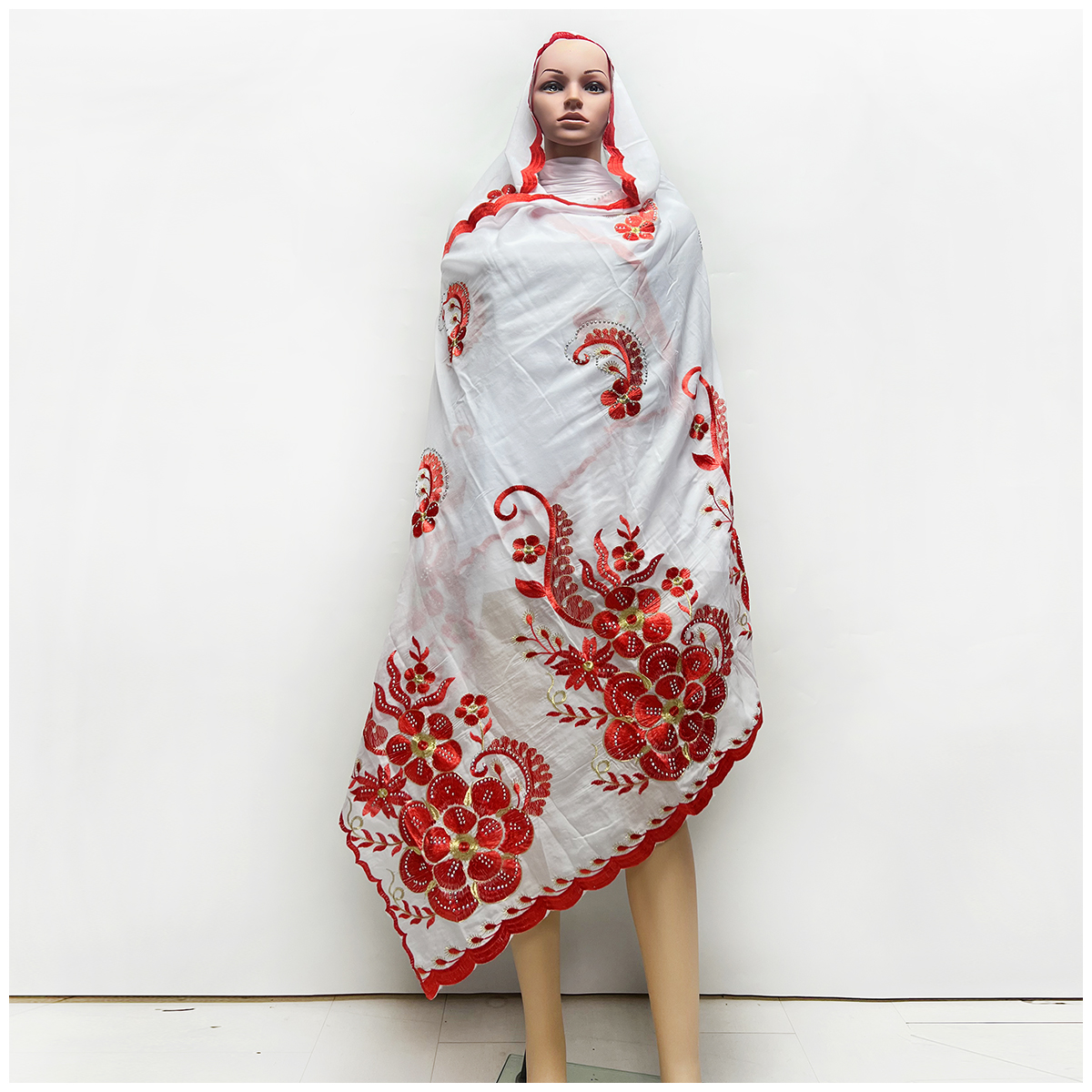 100% coton grande taille écharpe musulmane pour châles Pashmina mode nouvelle offre spéciale femmes africaines écharpes grand cercle conception grande broderie