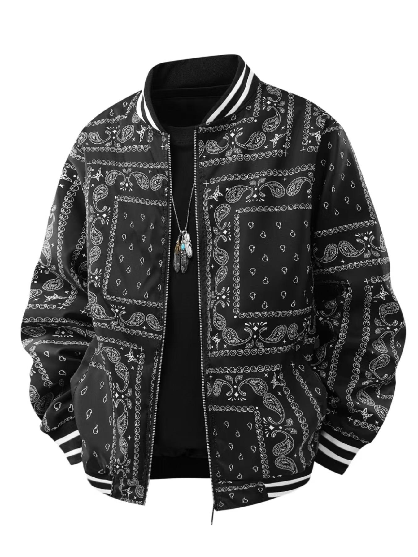 Veste d'épissure de fleurs de cajou de Style rétro pour hommes, vêtements de travail quotidiens décontractés, de Baseball, pour la maison, polyvalents, à la mode