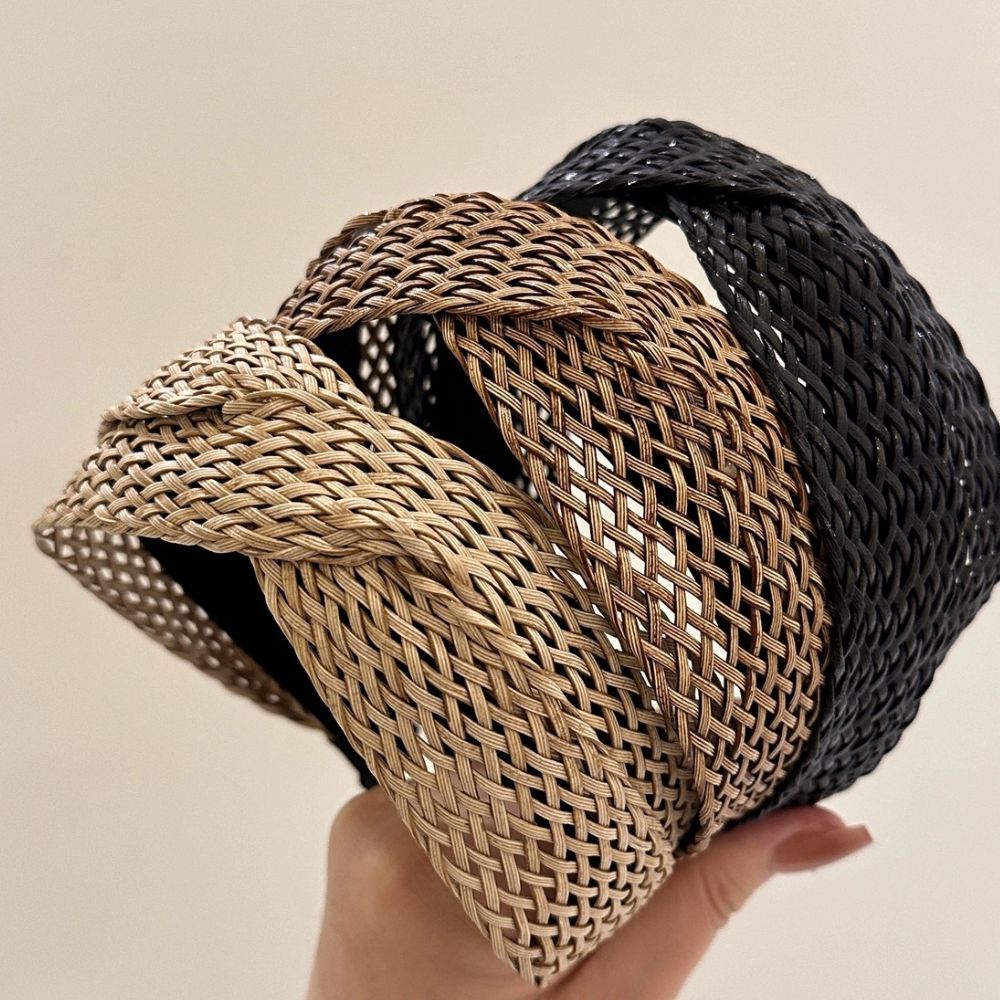 Style de plage bandeau de paille Bohe bandeau de cheveux tissage croix cerceau de cheveux été femmes bandeau à large bord chapeaux accessoires de cheveux
