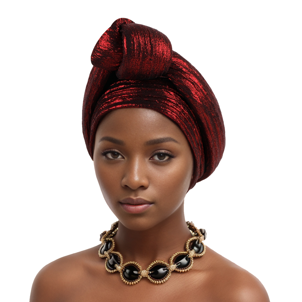 Brillant haut noué africain couvre-chef femmes Turban casquette traditionnelle africaine coiffure Auto Gele bandeau nigérian mariage Geles