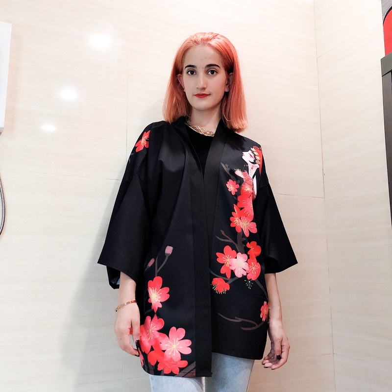 Kimono japonais à col ouvert pour femmes, streetwear japonais, costume de Geisha pour jeux de rôle, vêtements traditionnels japonais FF6660